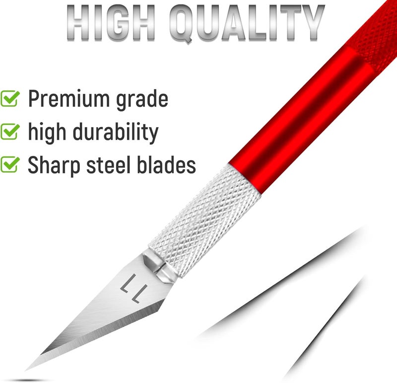 Jetmore 10 Pack Exacto Knife Set, Precision Craft and Hobby Knife for DIY Projects, Scrapbooking, Pumpkin Carving, and Art Cutting - Image 4